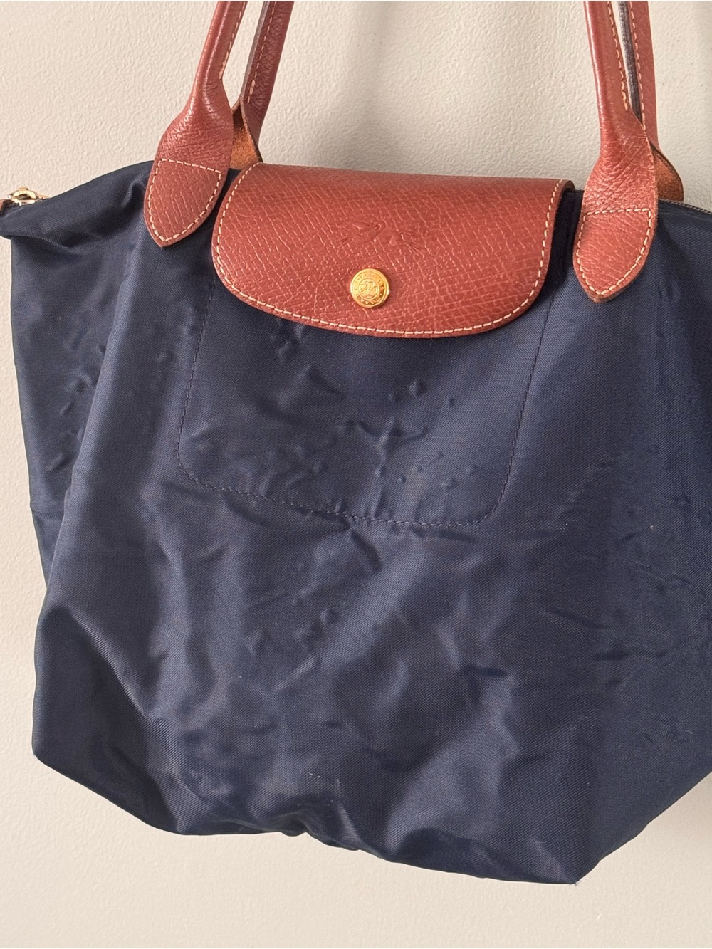 Authentic Longchamp Le Pliage Tote Bag Medium Navy Blue - Flaws - Read - Picture 2 of 11
